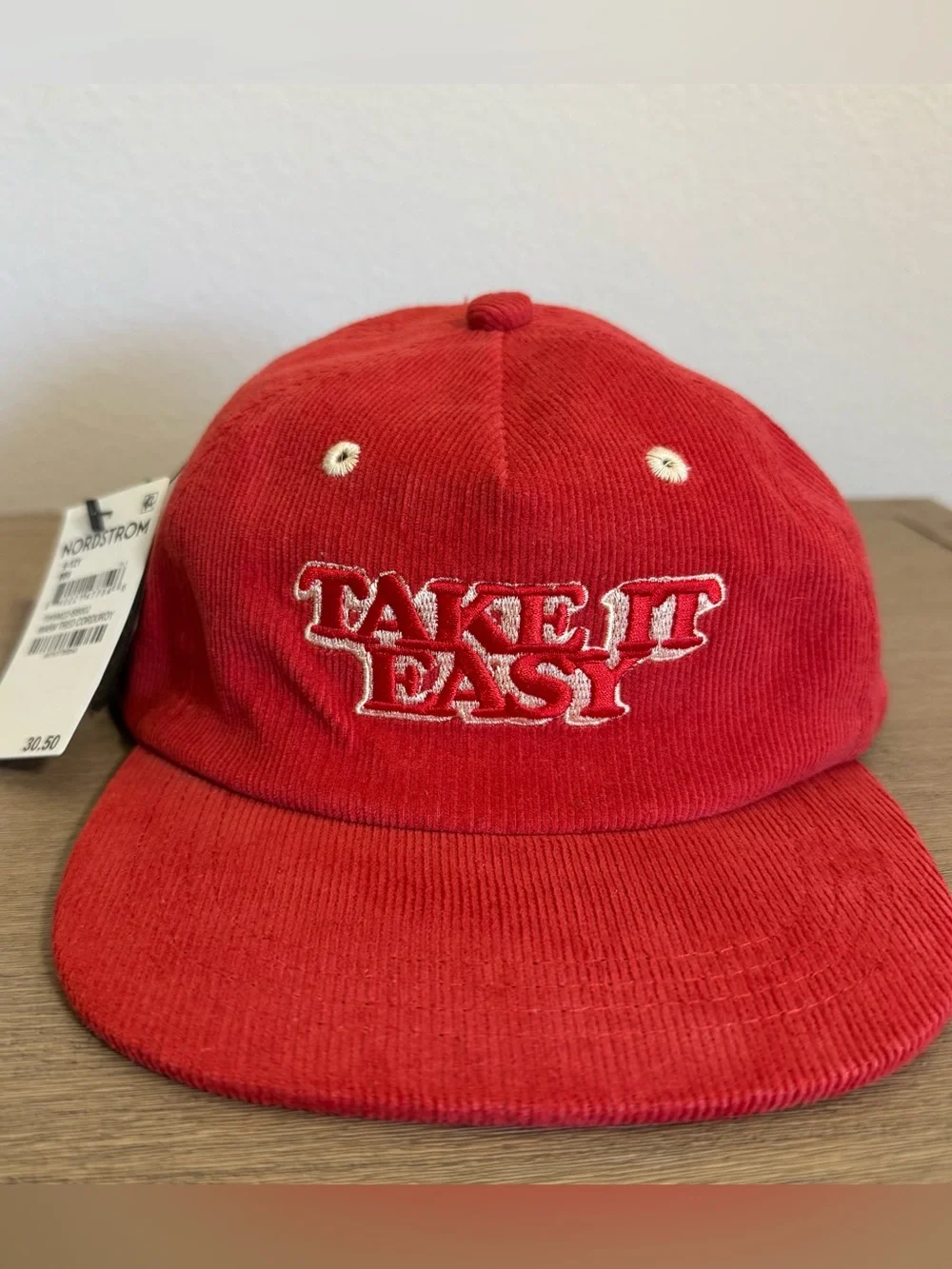 Tiny Whales Take It Easy Corduroy Hat 6-12Y NWT